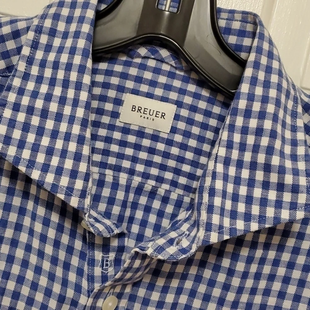 Breuer blue/white checkered s/sleeve shirt - Picture 2 of 8